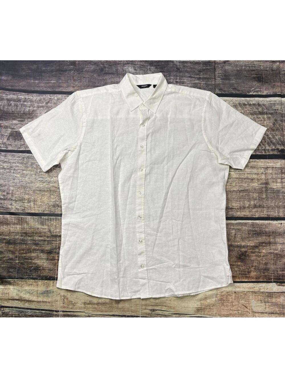Esmara Shirt Mens XL Linen Cotton Button Up Beach